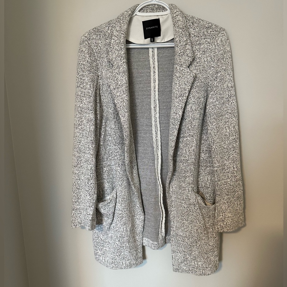 Knit long blazer